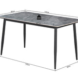 Tafel 'Kenzo' 140 cm Rechthoekig Steen Grijs