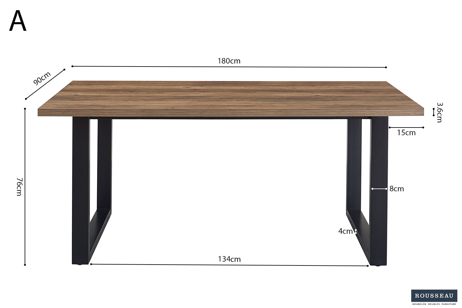 SALE - Tafel 'Alexander' 180 cm Decor Mango