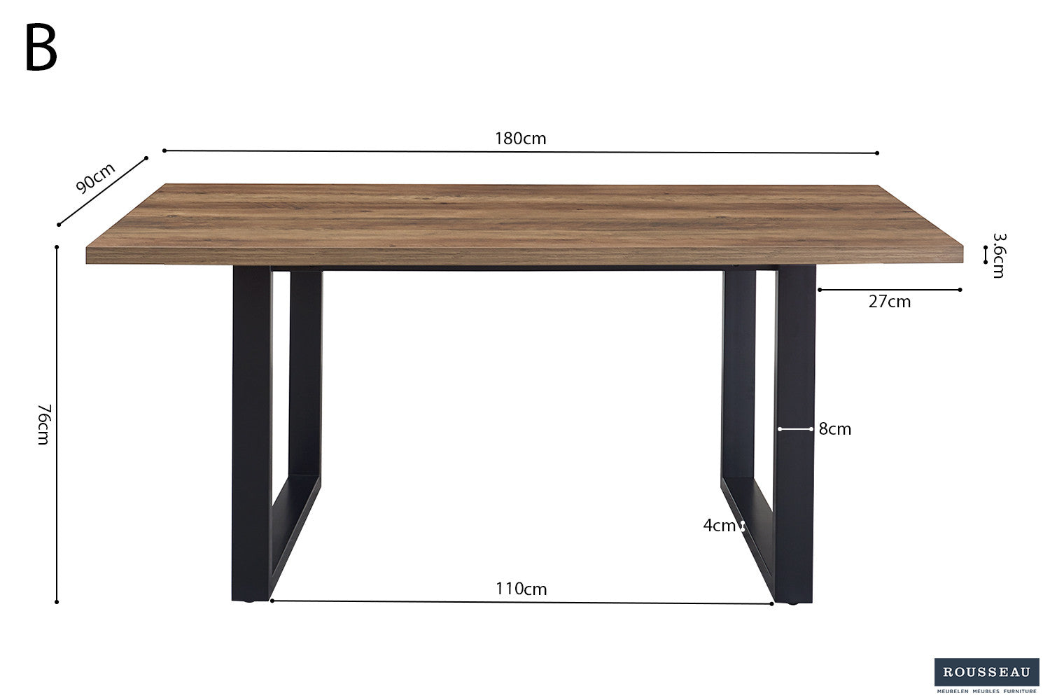 SALE - Tafel 'Alexander' 180 cm Decor Mango