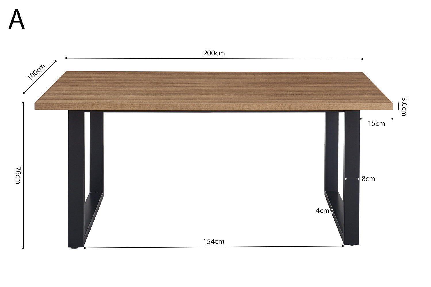SALE - Tafel 'Alexander' 200 cm Decor Oude Eik