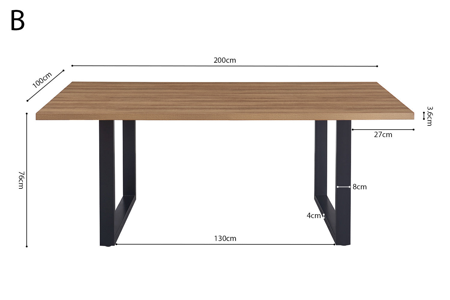 SALE - Tafel 'Alexander' 200 cm Decor Oude Eik