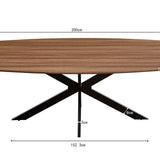 Tafel 'Aziz' 200 cm Deens Ovaal Decor Oude Eik