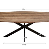 Tafel 'Aziz' 200 cm Deens Ovaal Decor Mango