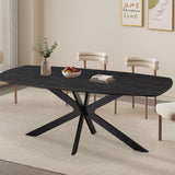 Tafel 'Aziz' 200 cm Deens Ovaal Decor Donkerbruin