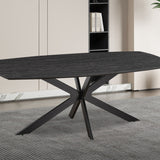 Tafel 'Aziz' 200 cm Deens Ovaal Decor Donkerbruin