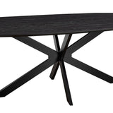 Tafel 'Aziz' 200 cm Deens Ovaal Decor Donkerbruin