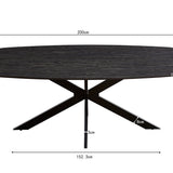 Tafel 'Aziz' 200 cm Deens Ovaal Decor Donkerbruin