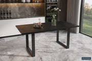 SALE - Tafel 'Nicola' 180 cm Rechthoekig Mango hout zwart