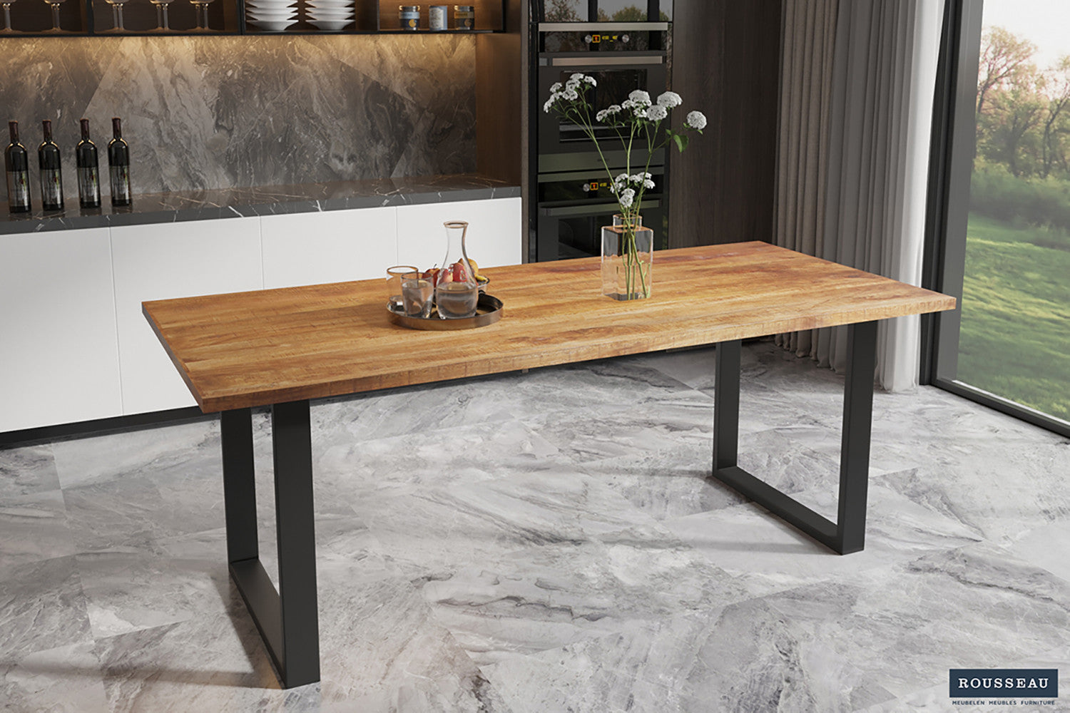 SALE - Tafel 'Nicola' 200 cm Rechthoekig Mango hout