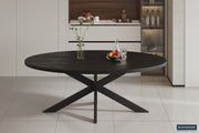 Tafel 'Alexa' 200 cm Ovaal Mango hout zwart