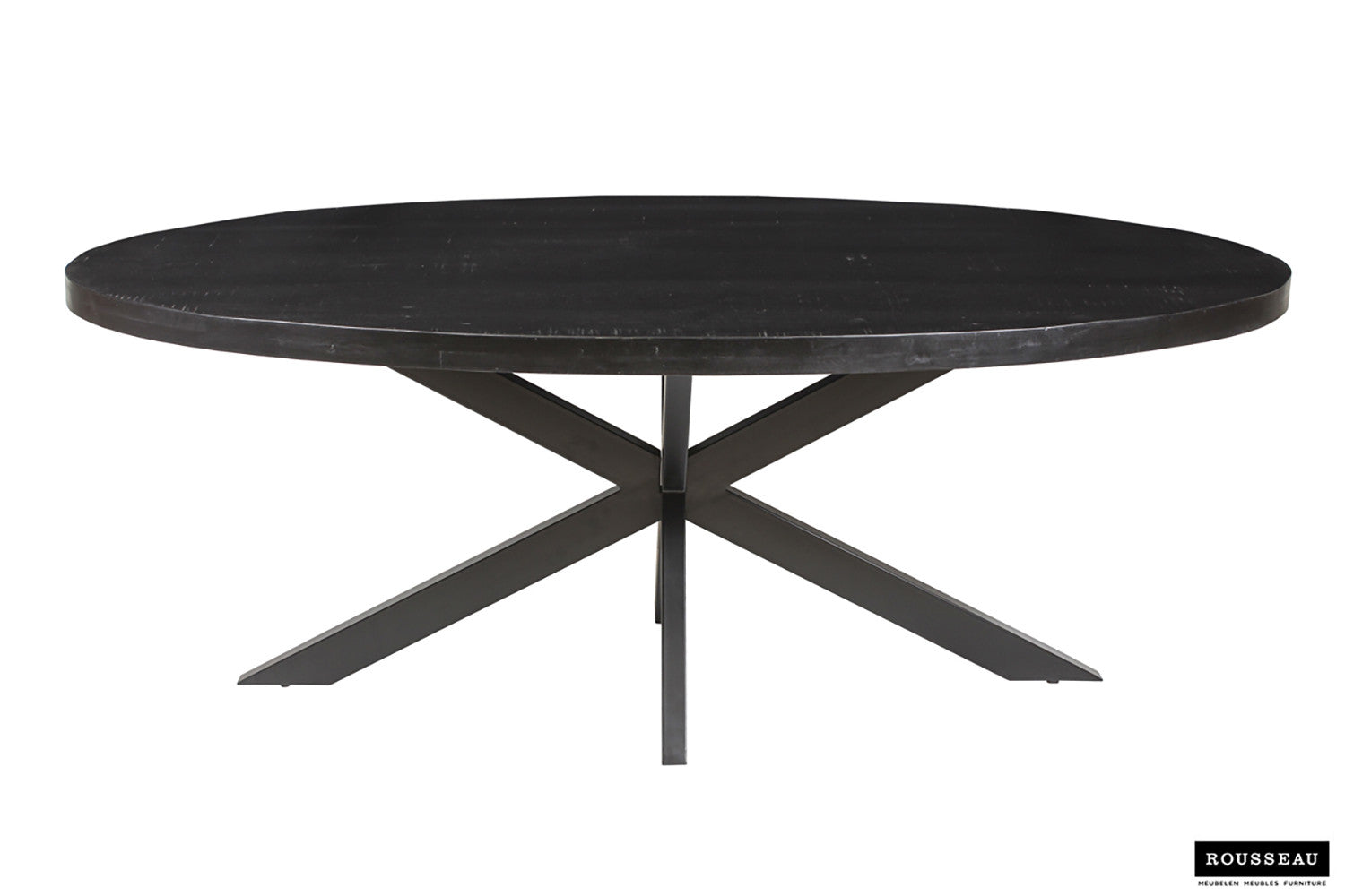 Tafel 'Alexa' 200 cm Ovaal Mango hout zwart