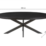 Tafel 'Alexa' 200 cm Ovaal Mango hout zwart