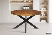 Tafel 'Maria' 130 cm Rond Mango hout