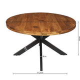 Tafel 'Maria' 130 cm Rond Mango hout