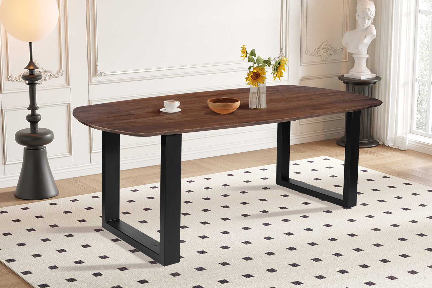 SALE - Tafel 'Tommy' 220x100 cm Deens Ovaal U-Poot Mango hout Bruin