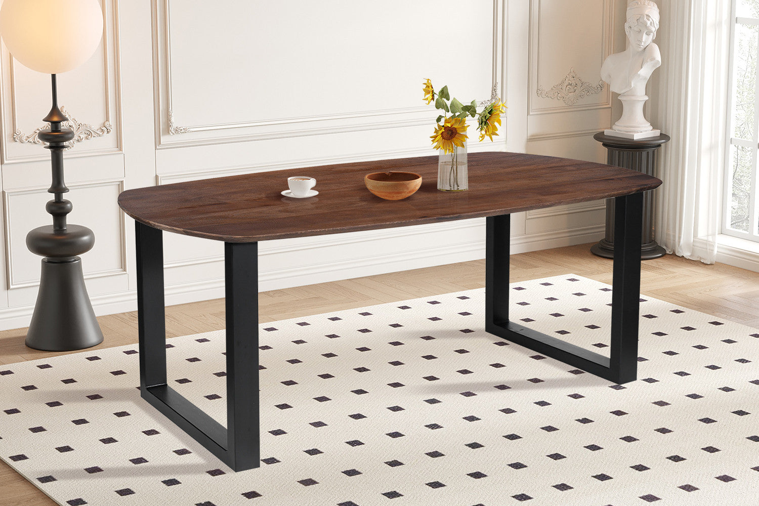 SALE - Tafel 'Tommy' 220x100 cm Deens Ovaal U-Poot Mango hout Bruin
