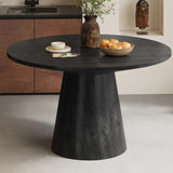 Tafel 'Tommy' 130 cm Rond Mango hout Zwart