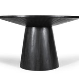 Tafel 'Tommy' 130 cm Rond Mango hout Zwart