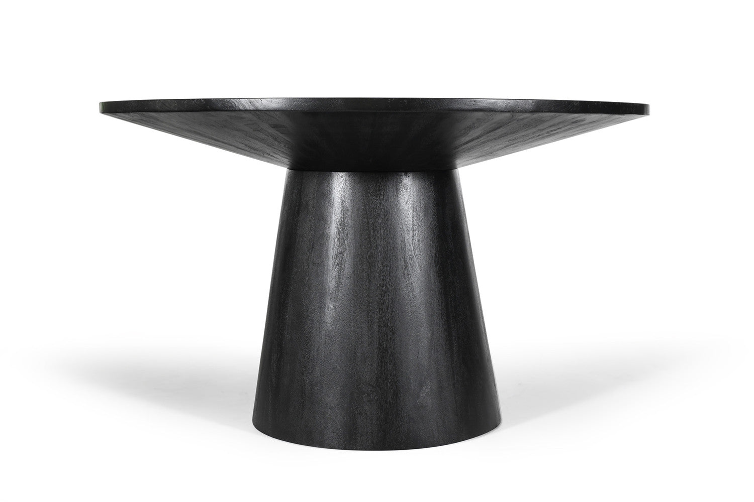 Tafel 'Tommy' 130 cm Rond Mango hout Zwart