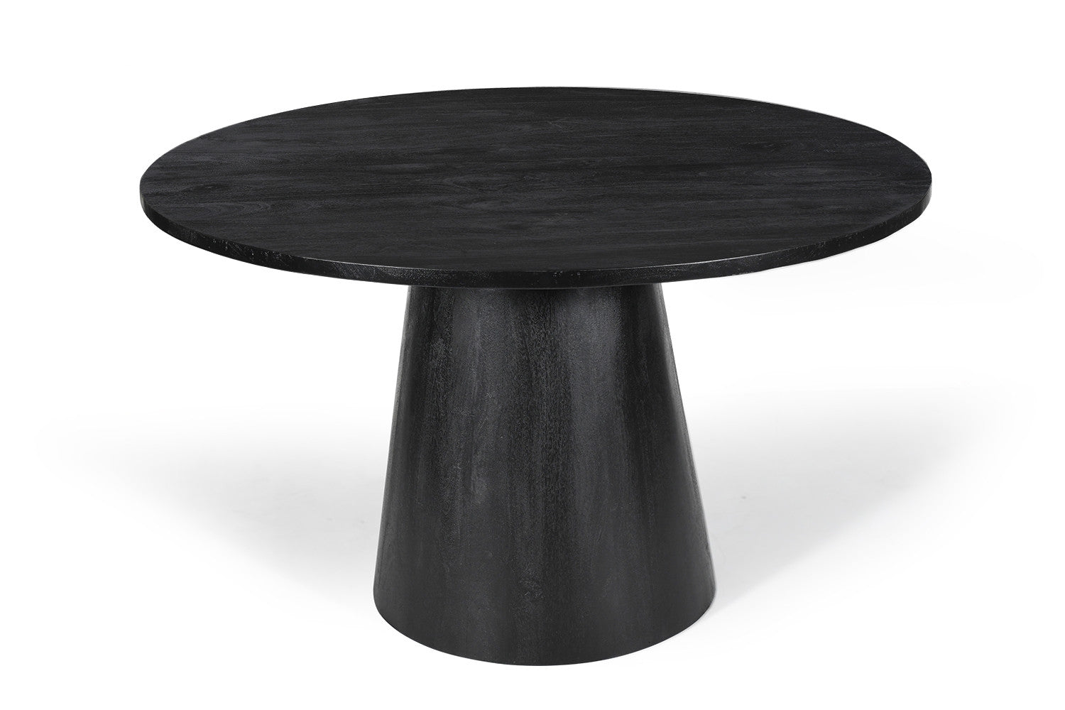 Tafel 'Tommy' 130 cm Rond Mango hout Zwart