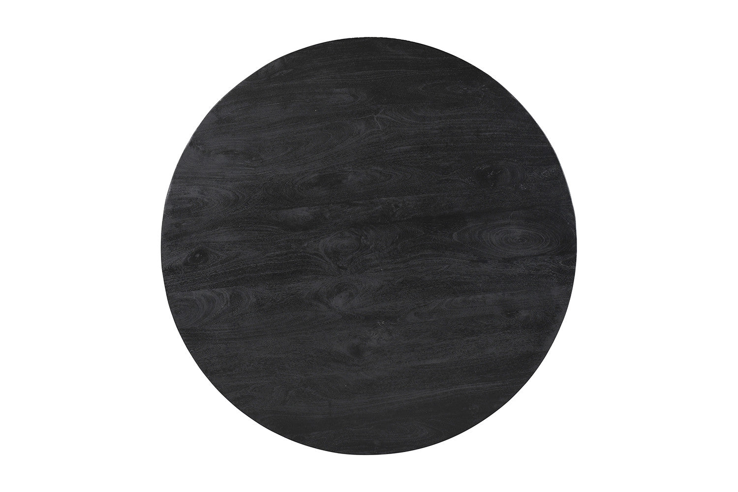 Tafel 'Tommy' 130 cm Rond Mango hout Zwart