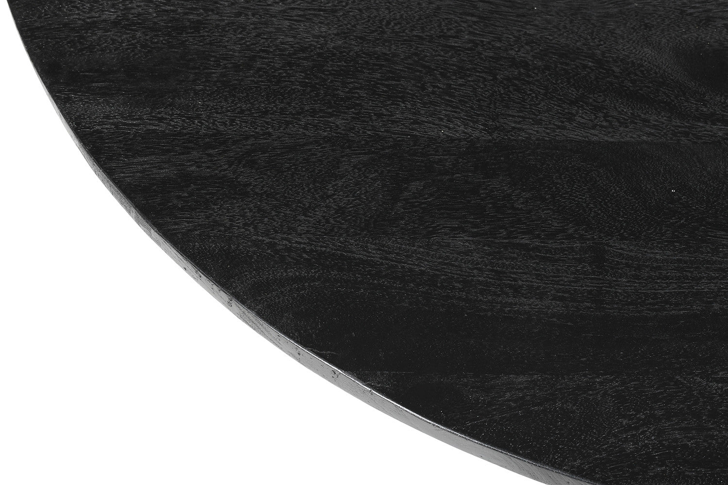 Tafel 'Tommy' 130 cm Rond Mango hout Zwart