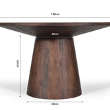 Tafel 'Tommy' 130 cm Rond Mango hout Bruin