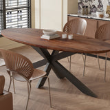 Tafel 'Tommy' 220x100 cm Ovaal Spider-Poot Mango hout Bruin