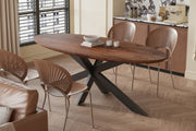 Tafel 'Tommy' 220x100 cm Ovaal Spider-Poot Mango hout Bruin