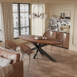 Tafel 'Tommy' 220x100 cm Ovaal Spider-Poot Mango hout Bruin