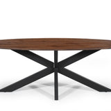Tafel 'Tommy' 220x100 cm Ovaal Spider-Poot Mango hout Bruin