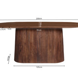 Tafel 'Miguel' 200 cm Ovaal Mango hout Lichtbruin