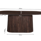 Tafel 'Miguel' 200 cm Ovaal Mango hout Donkerbruin