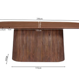 Tafel 'Miguel' 230 cm Ovaal Mango hout Lichtbruin