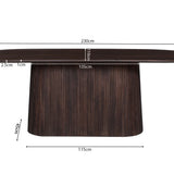 Tafel 'Miguel' 230 cm Ovaal Mango hout Donkerbruin