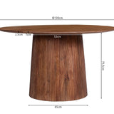 Tafel 'Miguel' 130 cm Rond Mango hout Lichtbruin