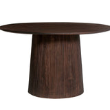 Tafel 'Miguel' 130 cm Rond Mango hout Donkerbruin