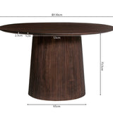 Tafel 'Miguel' 130 cm Rond Mango hout Donkerbruin