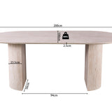 Tafel 'Lagos' 200 cm Ovaal Decor Travertin Beige