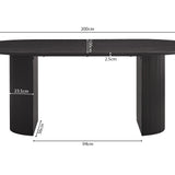 Tafel 'Lagos' 200 cm Ovaal Decor Donkerbruin