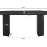 Tafel 'Lagos' 200 cm Ovaal Decor Donkerbruin