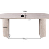 Tafel 'Lagos' 220 cm Ovaal Decor Travertin Beige