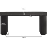 Tafel 'Lagos' 220 cm Ovaal Decor Donkerbruin