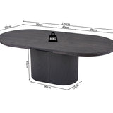 Uitschuifbare tafel 'Lagos' 180-220 cm Ovaal Decor Donkerbruin