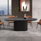 Uitschuifbare tafel 'Lagos' 180-220 cm Ovaal Decor Donkerbruin