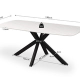 Tafel 'Apollo' 180 cm Deens Ovaal Steen Wit