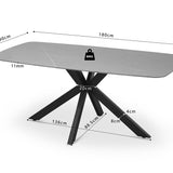 Tafel 'Apollo' 180 cm Deens Ovaal Steen Grijs