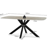 Tafel 'Apollo' 180 cm Deens Ovaal Glanzend Steen Shakespear Beige