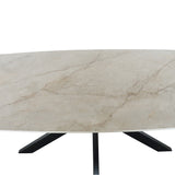 Tafel 'Apollo' 180 cm Deens Ovaal Glanzend Steen Shakespear Beige