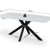 Tafel 'Apollo' 180 cm Deens Ovaal Steen Baroque Grijs